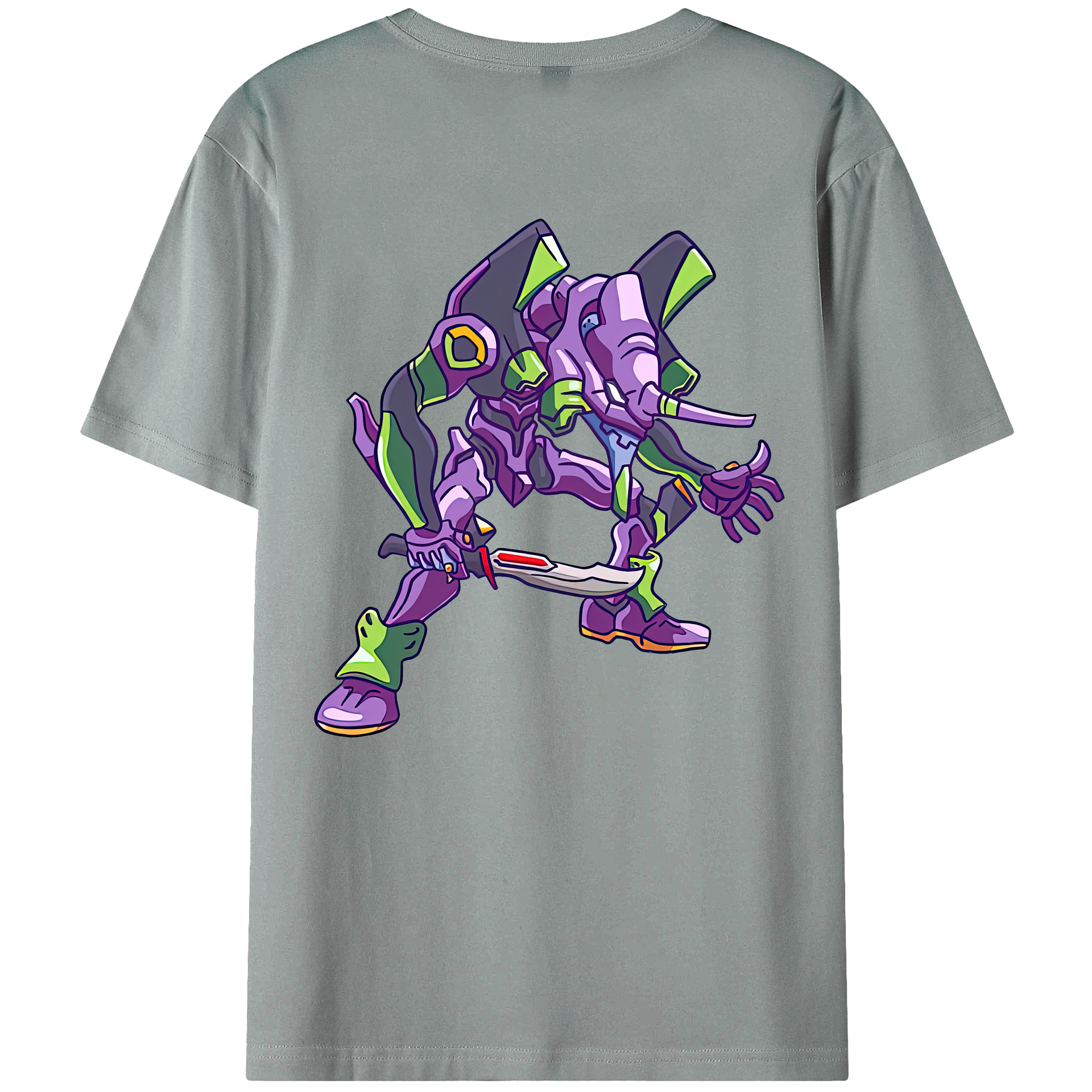 （画像用） EVA 新世紀エヴァンゲリオン 綿100％ メンズ半袖Tシャツ（バックプリント） 通気性